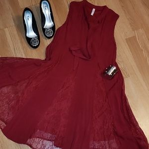 Maroon classy cocktail dress